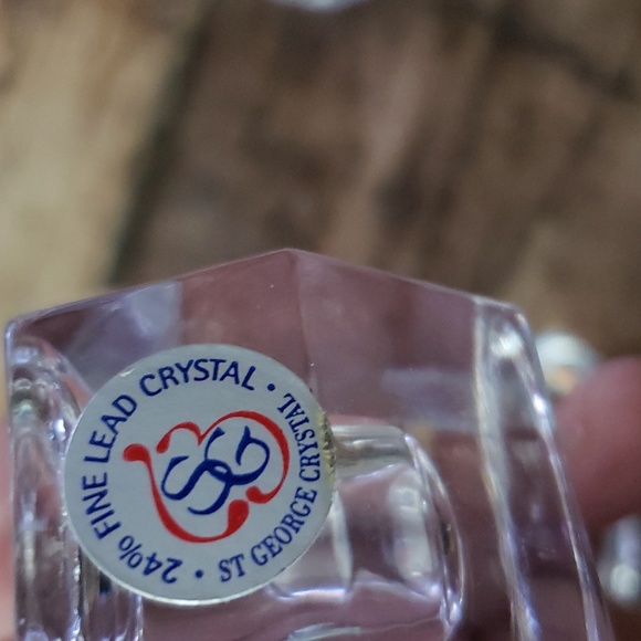 St. George 24% fine lead Crystal Candleholders 3 - Picture 3 of 4